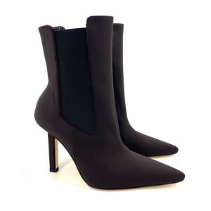 Good American High Kickstand Suede Bootie Size 6.5 Chocolate Brown GA118N-X